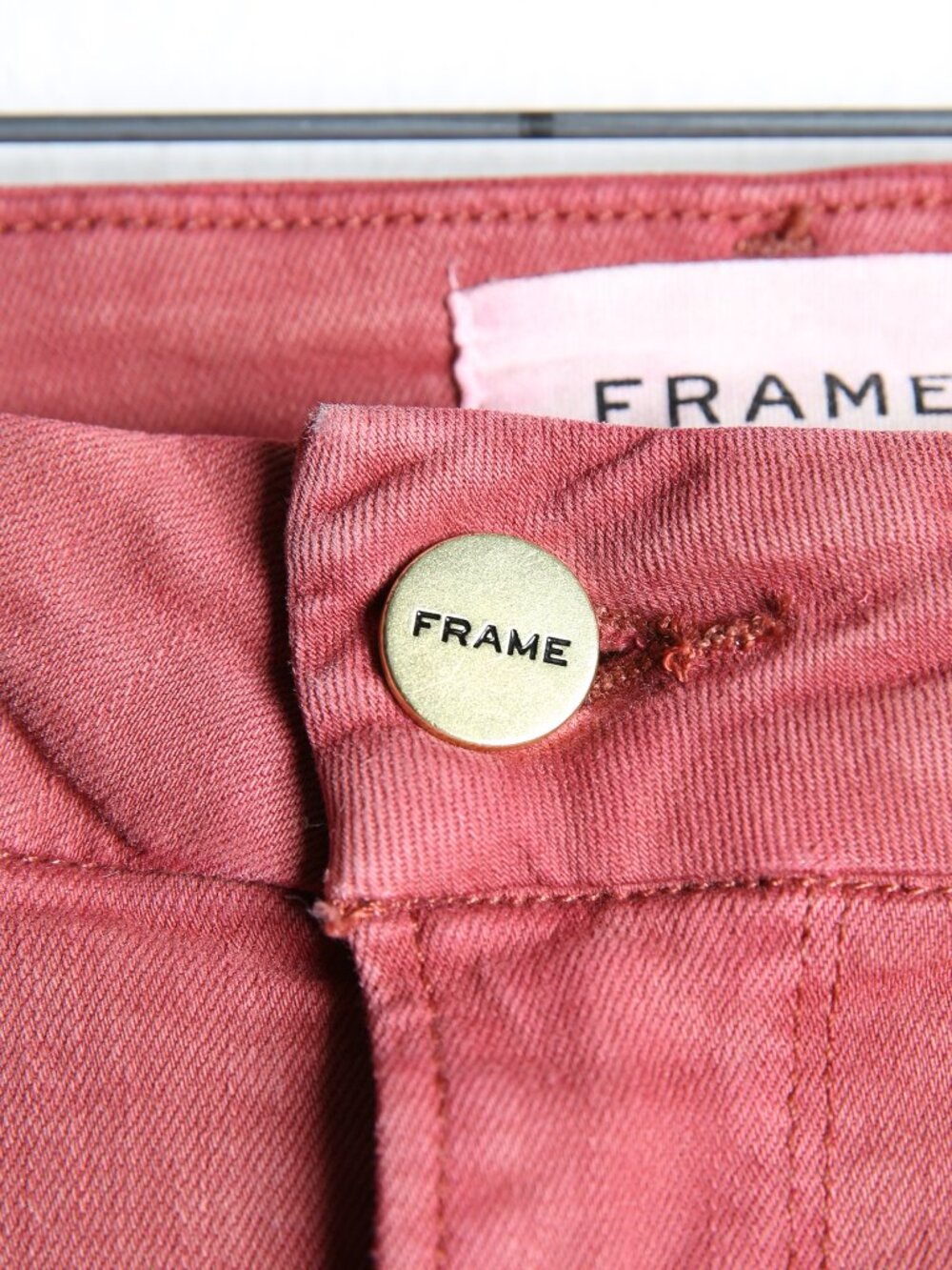 FRAME Le Crop Mini Boot High-Rise Jeans Washed Redwood Size 32 - Picture 2 of 8